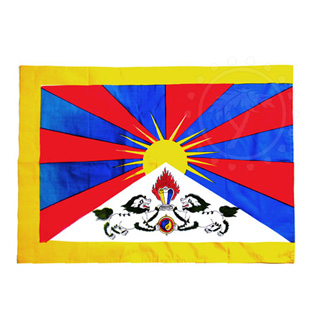 Tibetische Flagge - edel bestickt oder bedruckt - HIER  BESTELLEN